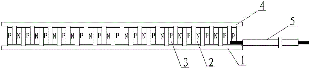 High voltage intensive type thermoelectric refrigerator and preparation method thereof