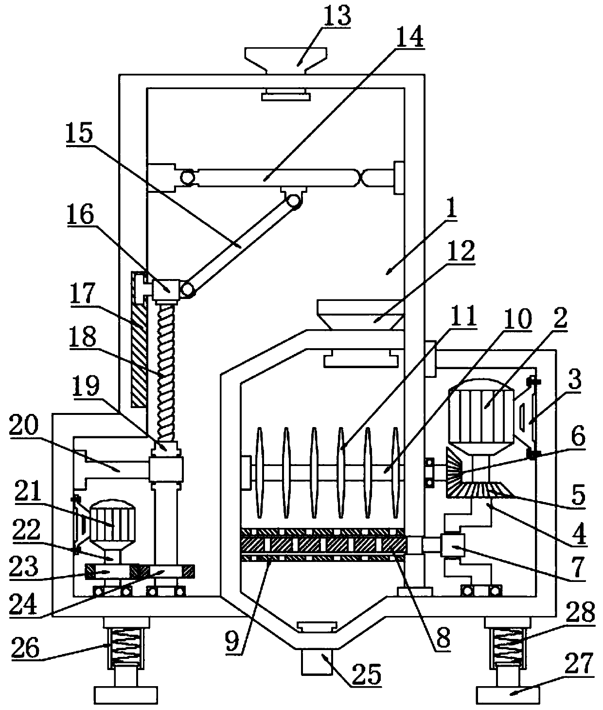 An ore sorting and crushing device