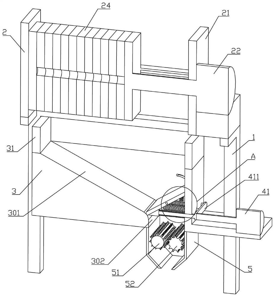 Diaphragm filter press with crushed material slag hopper