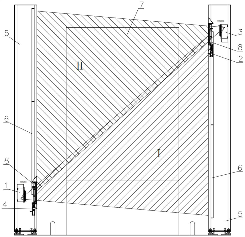 X-ray inspection device for goods or vehicles