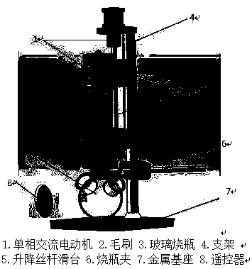 Automatic cleaning instrument for remote control type glass flask