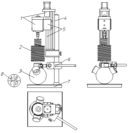 Automatic cleaning instrument for remote control type glass flask