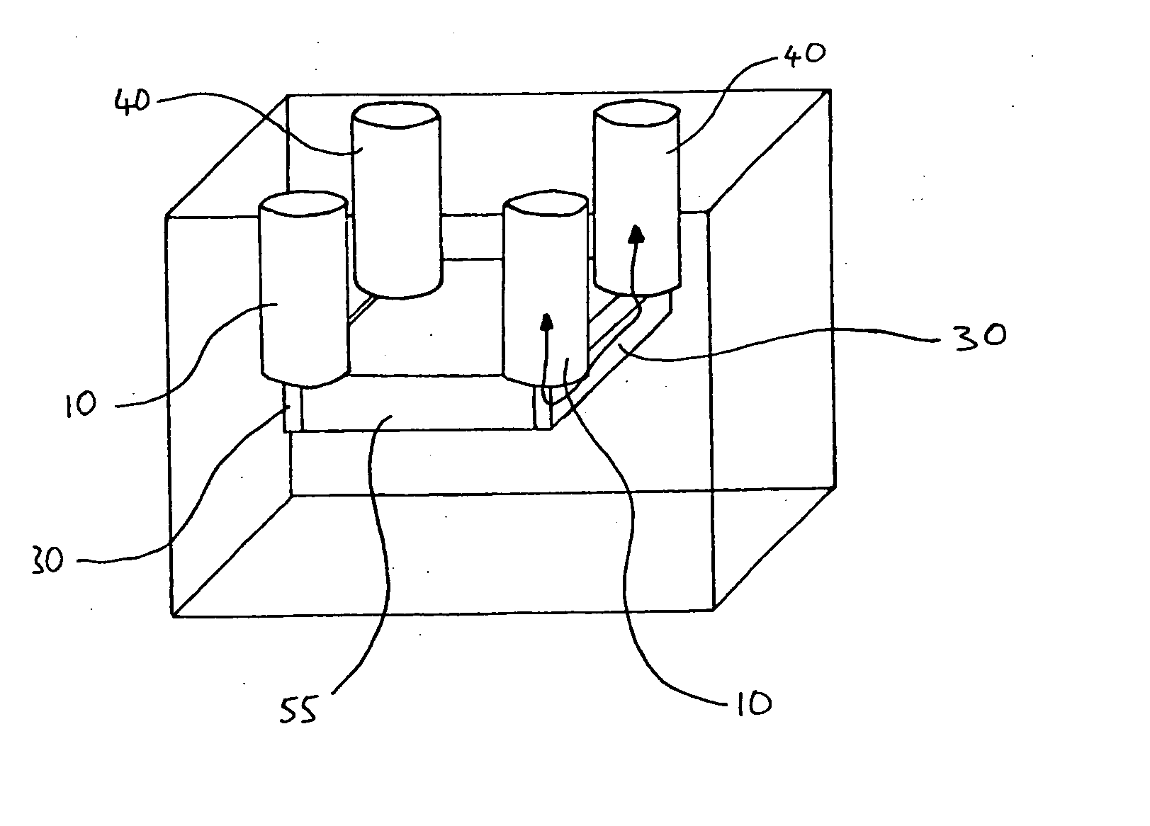 Horizontal chalcogenide element defined by a pad for use in solid-state memories