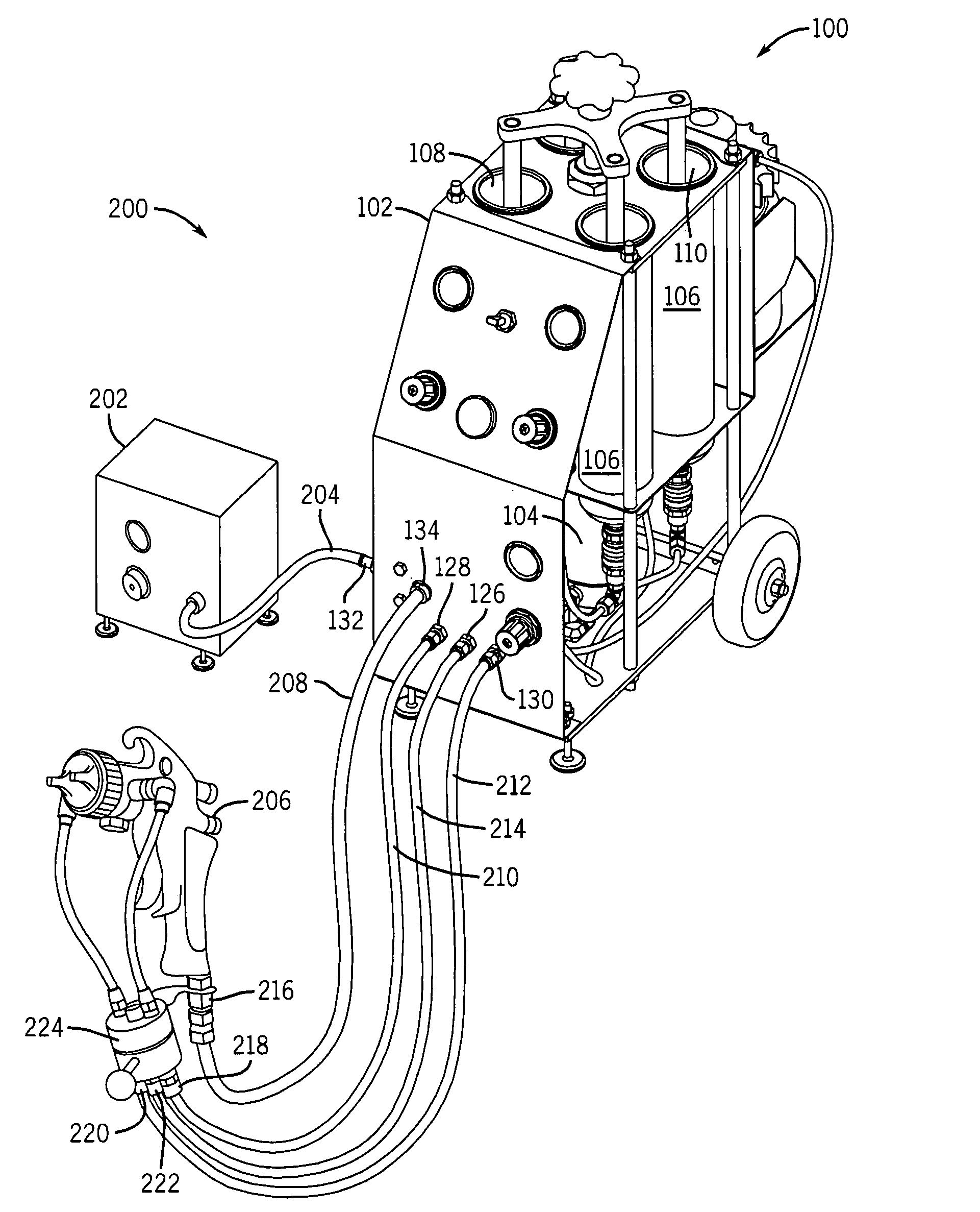 Positive displacement plural-component finishing dispenser system and method