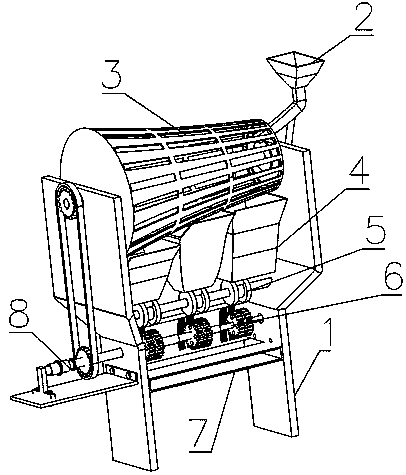 Linkage extrusion type shell stripping mechanism