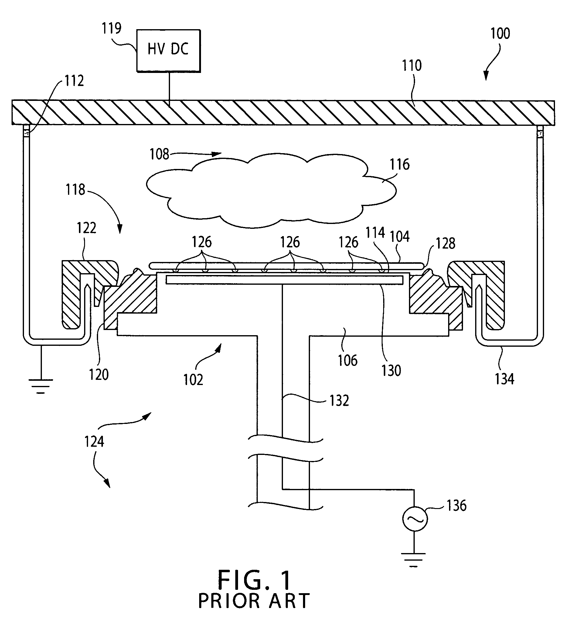 Process kit for improved power coupling through a workpiece in a semiconductor wafer processing system