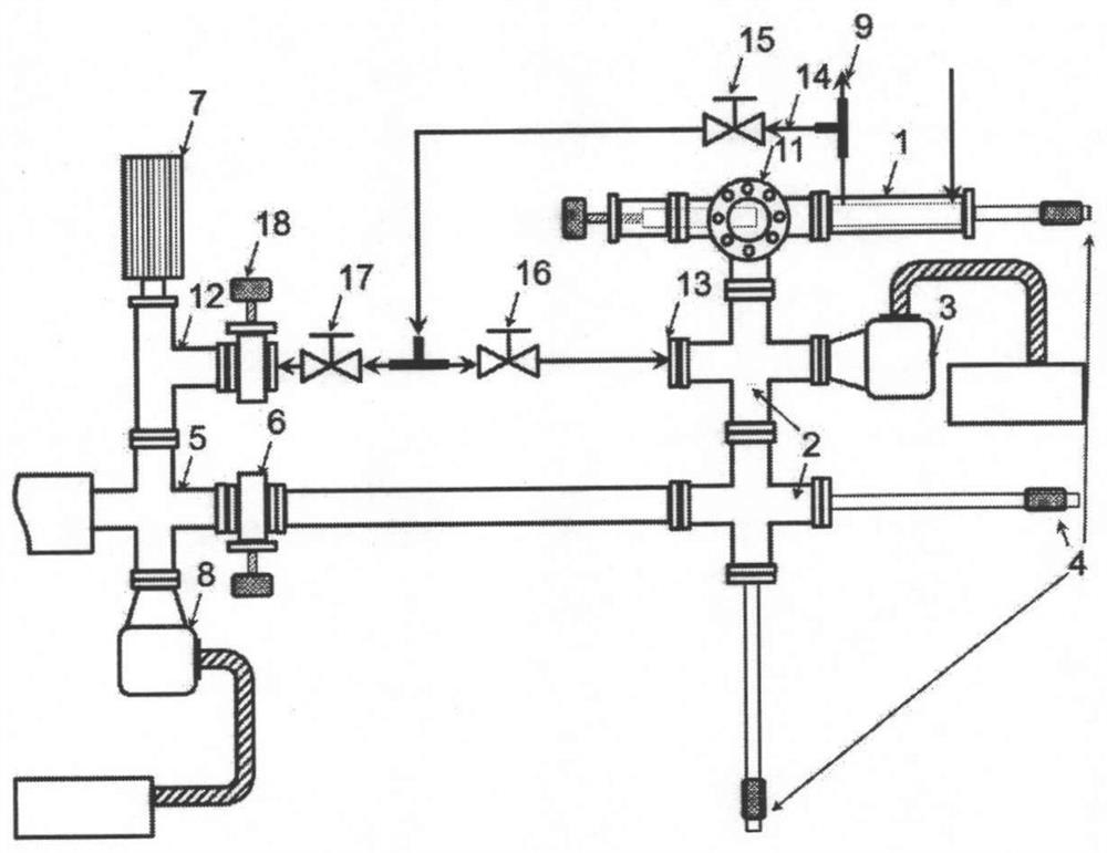 Combined structure of uhv equipment interconnected in-situ reaction cell and built-in mass spectrometer electric quadrupole