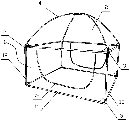 Mosquito net with bed fence function