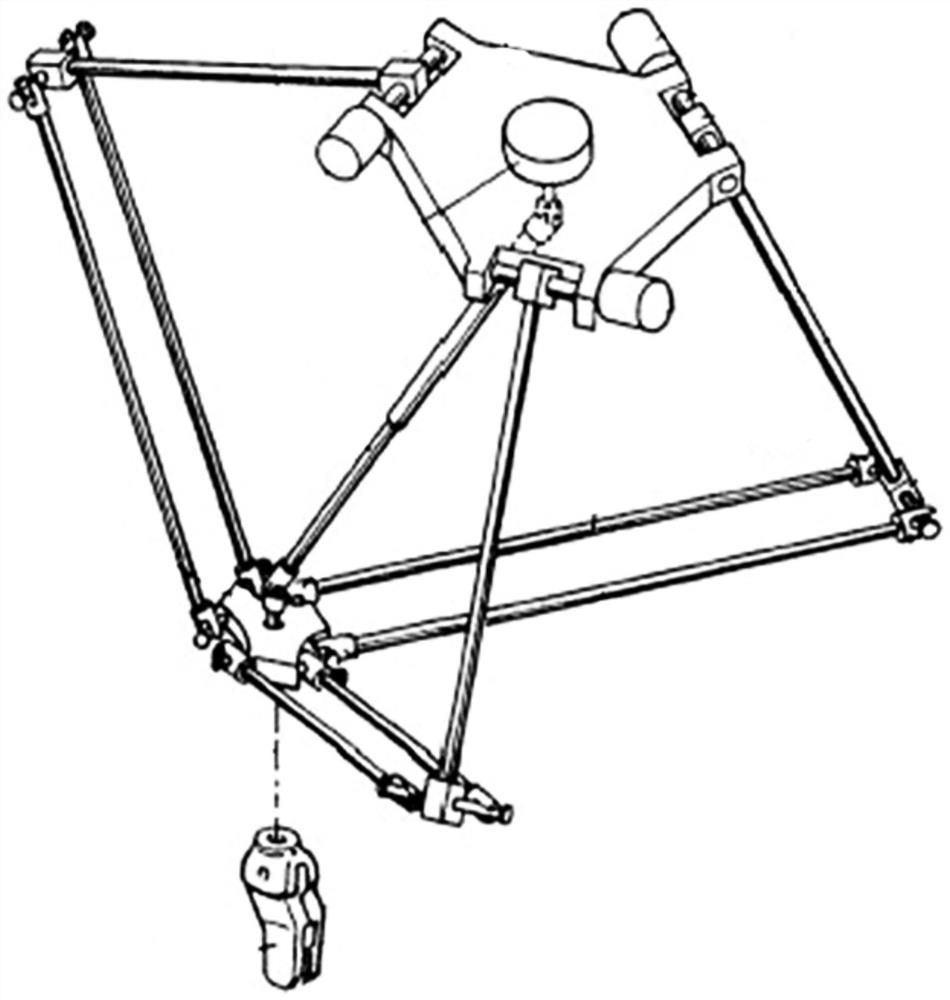 Parallel robot with four built-in rods and four degrees of freedom