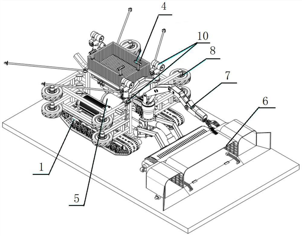 Crawler chassis winch suction dredging robot with self-rescue function