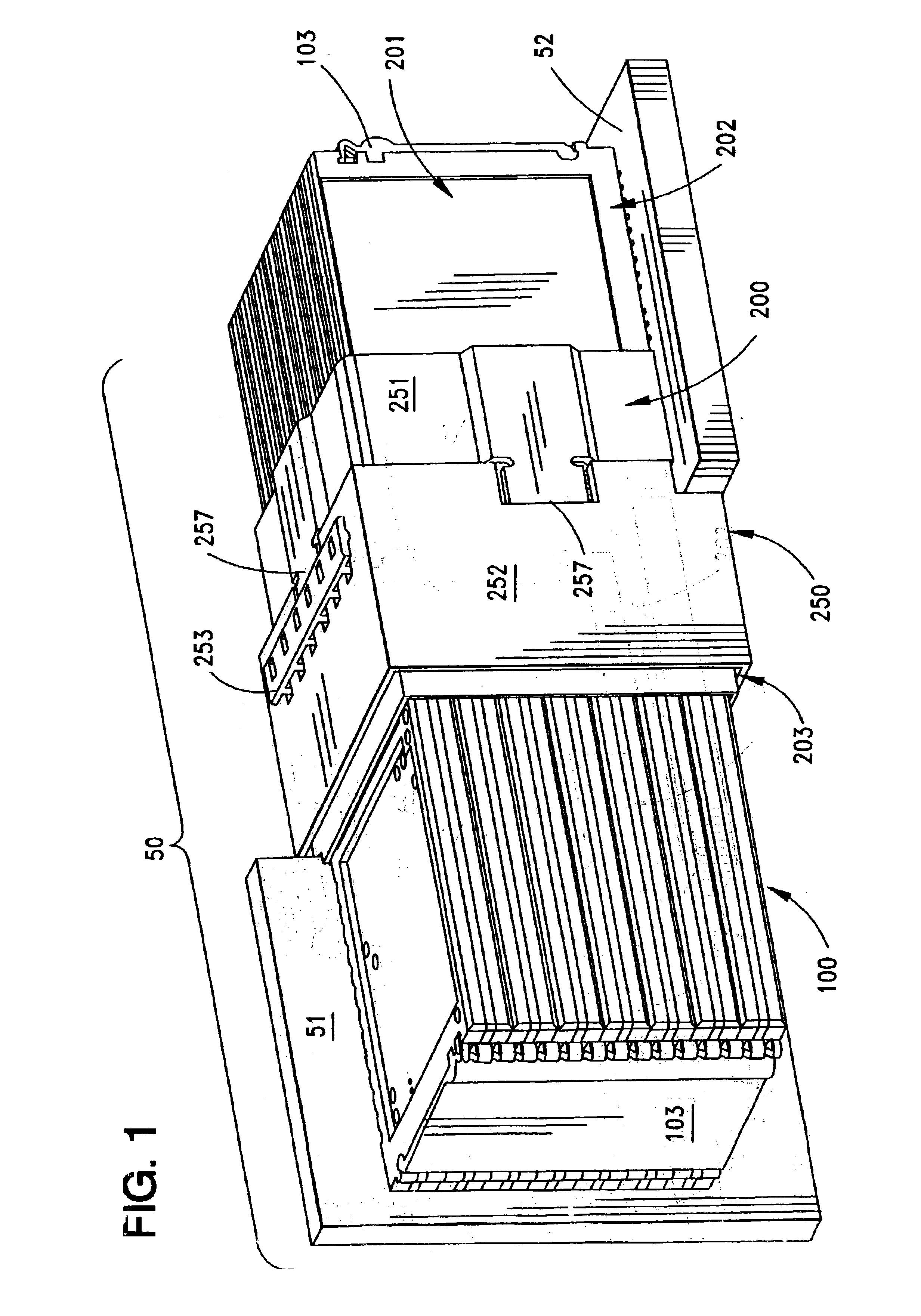 High-density connector assembly with flexural capabilities