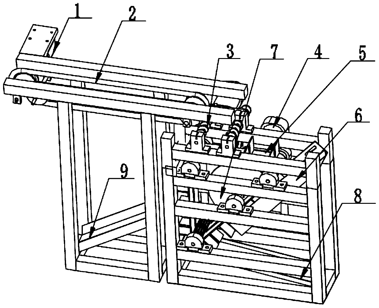 Broccoli differential sorting and secondary uniform stripping and slicing device and method