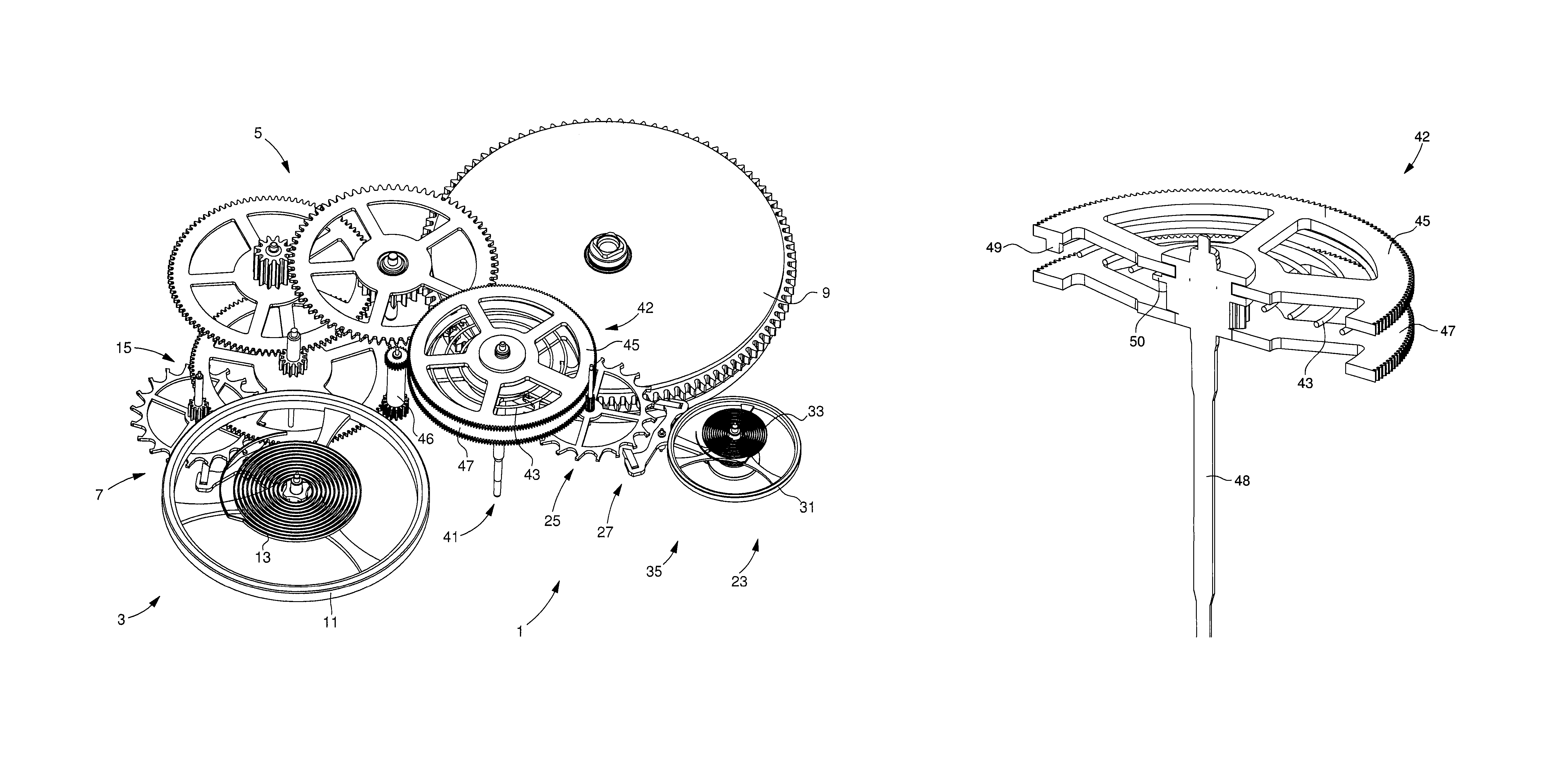 Timepiece with permanently coupled oscillators