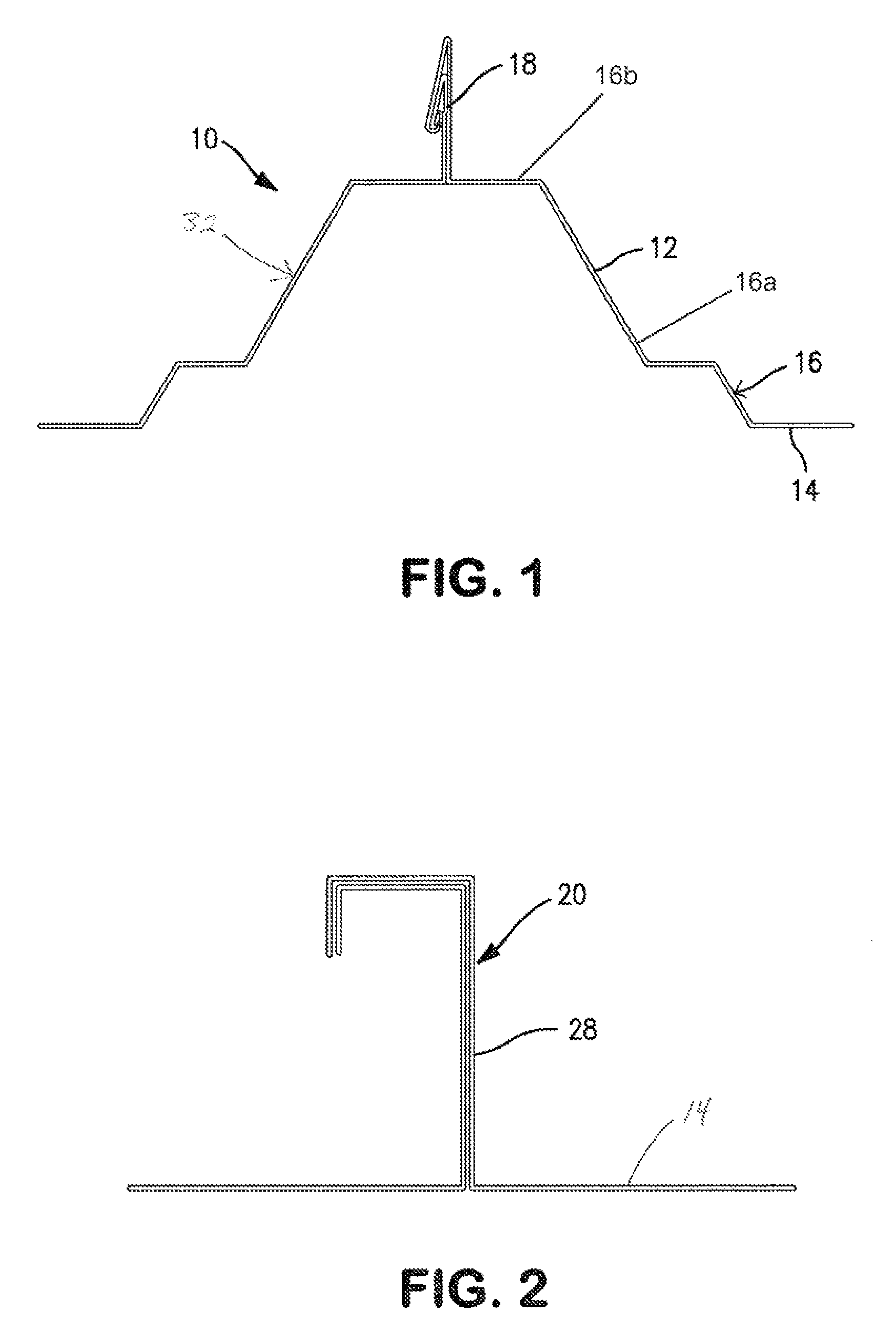 Support structures on roofs