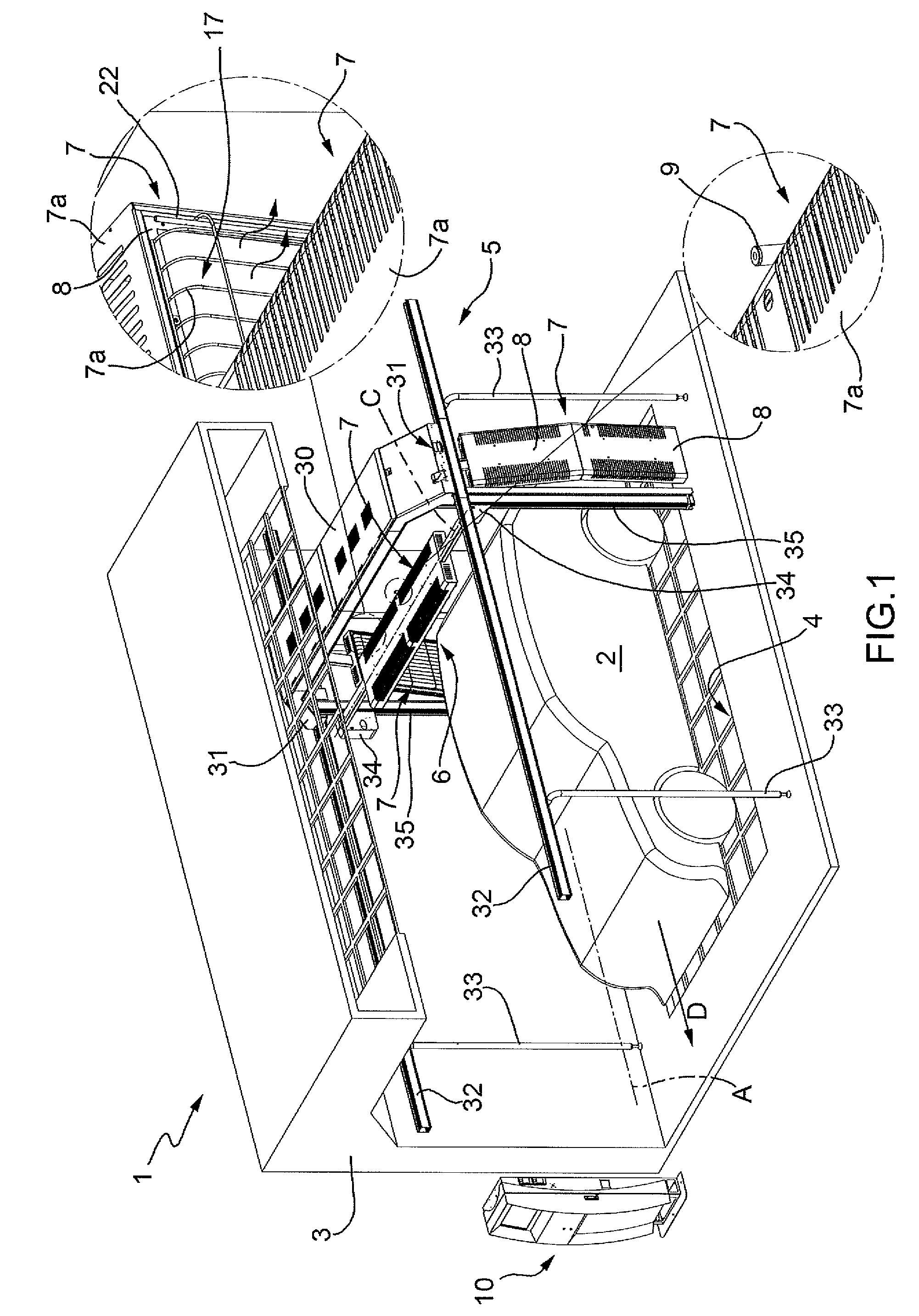 Apparatus for drying a painting product and operating method thereof