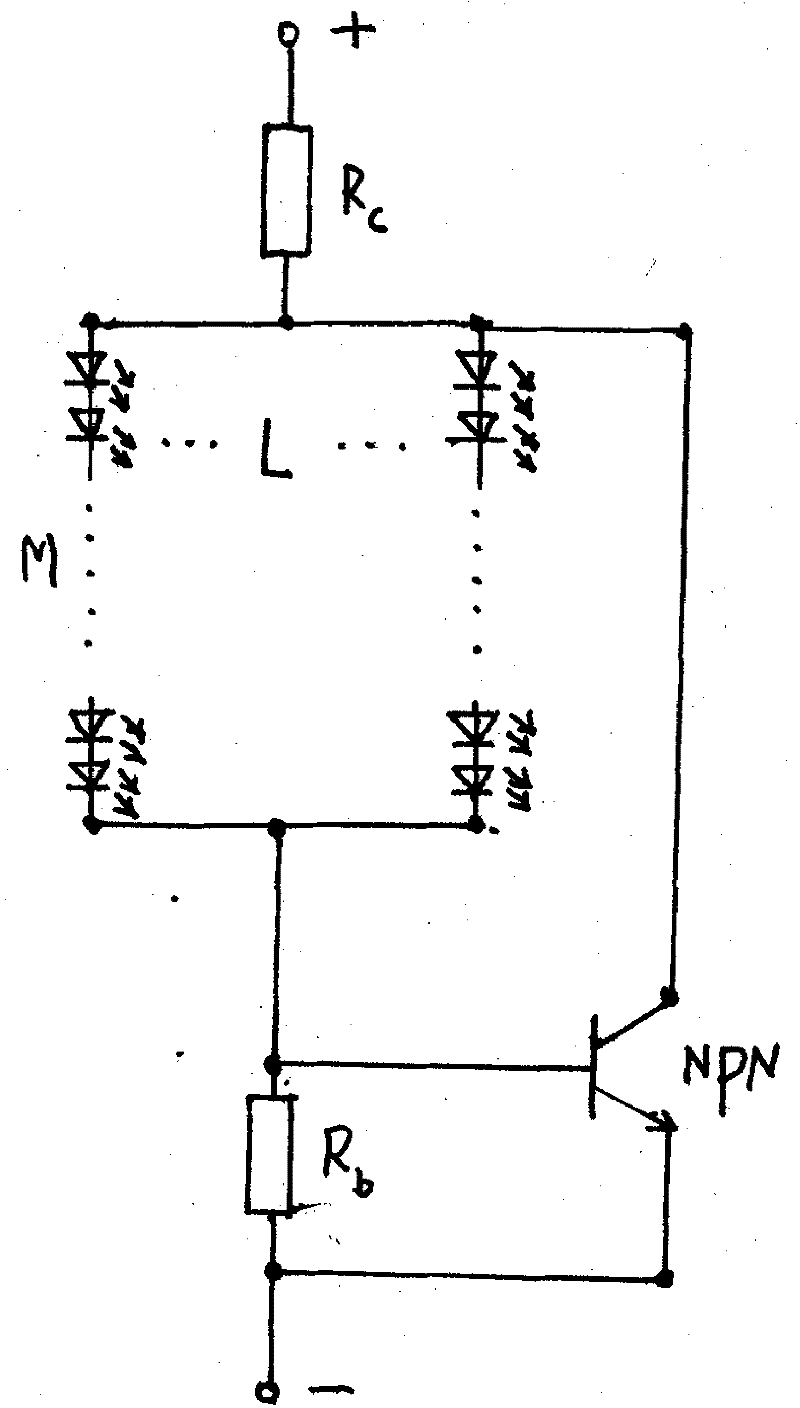 Novel LED (light emitting diode) illuminating component with constant-current, constant-voltage and protection functions