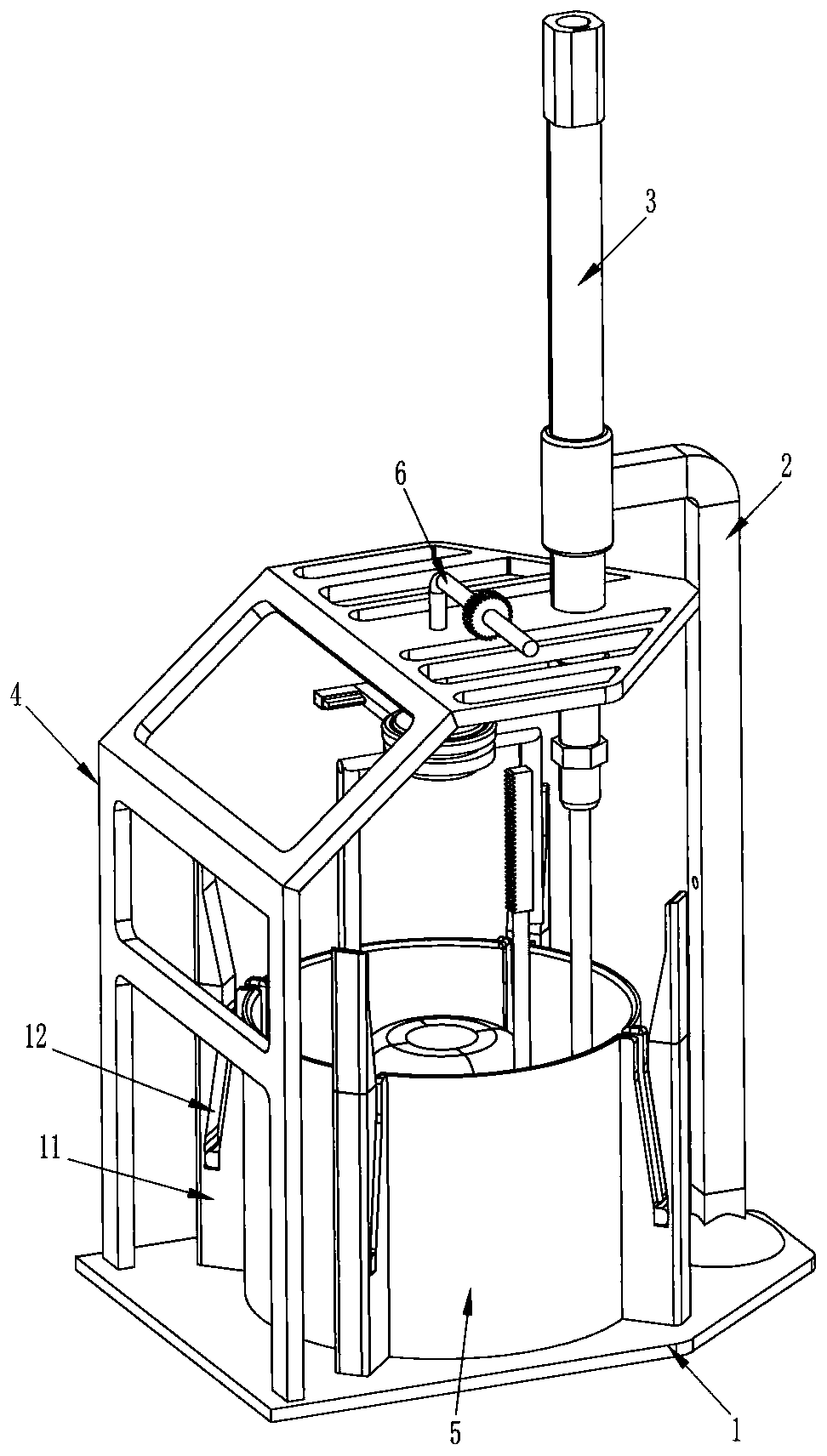 Air-blowing method ceramic raw tire demolding device