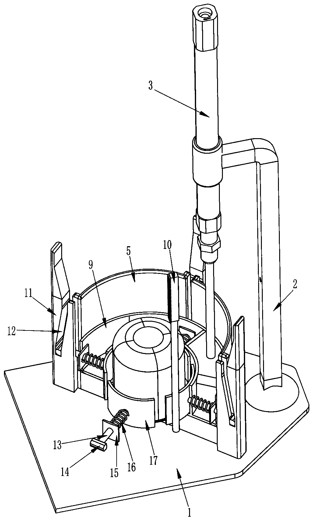 Air-blowing method ceramic raw tire demolding device