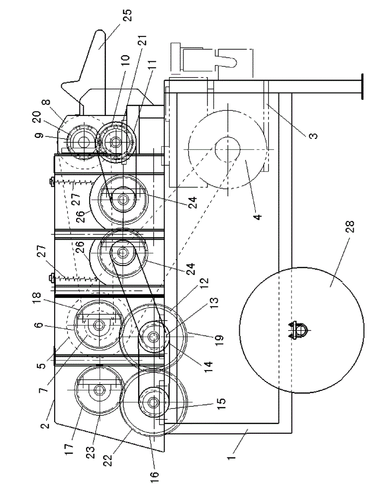 Direct-feeding hemp peeling machine