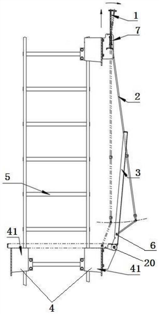 Ladder stand rest platform device of wind power generation tower