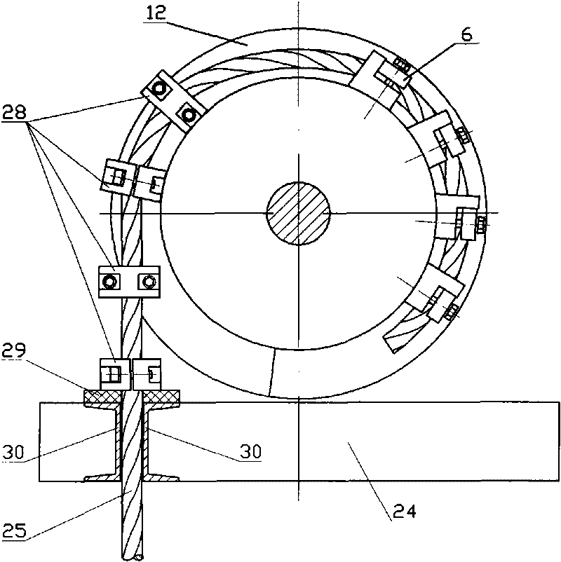 Mine rockfall braking rope friction plate drum damper