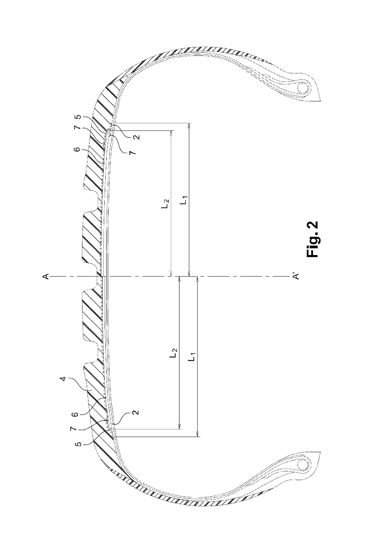 Tire with a radial or cross-ply carcass