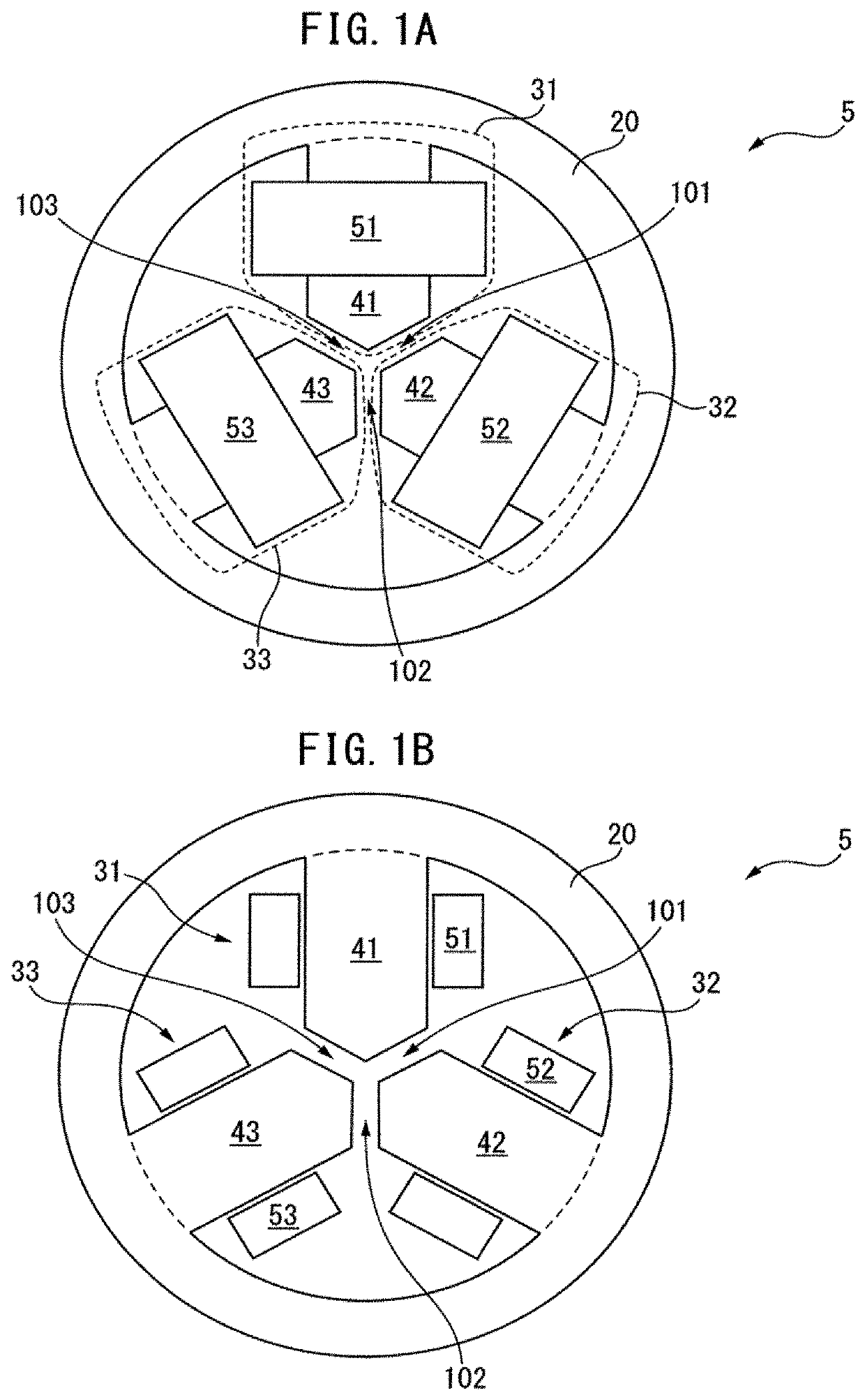 Three-phase reactor comprising iron-core units and coils