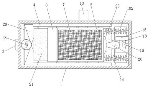 A screening processing device for agglomerated flour after secondary processing