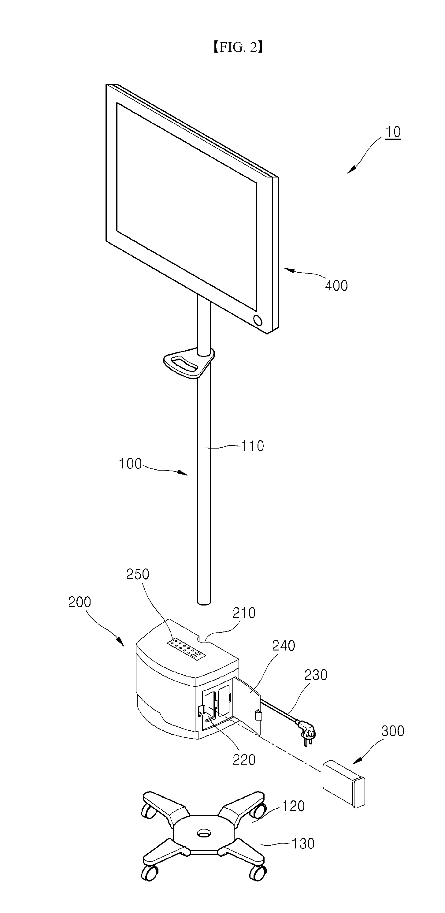 Movable medical monitor with battery packs