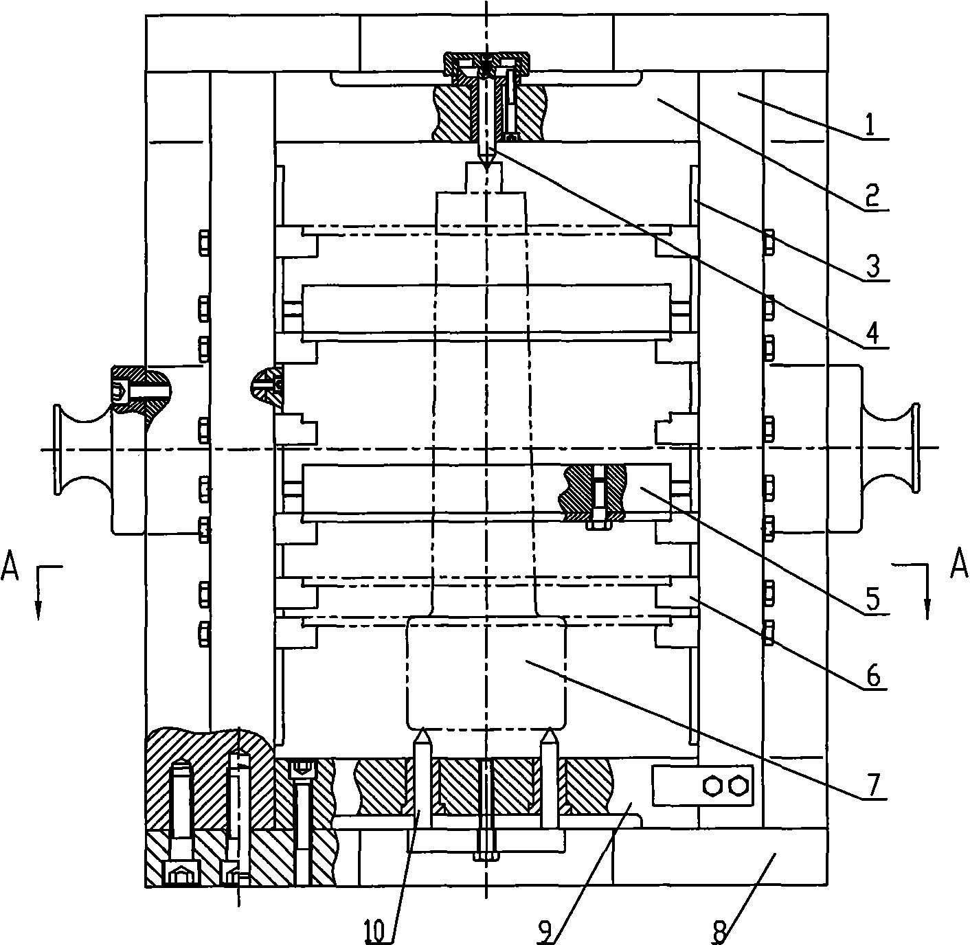 Universal hold-down mechanism of steam turbine blade drill jig