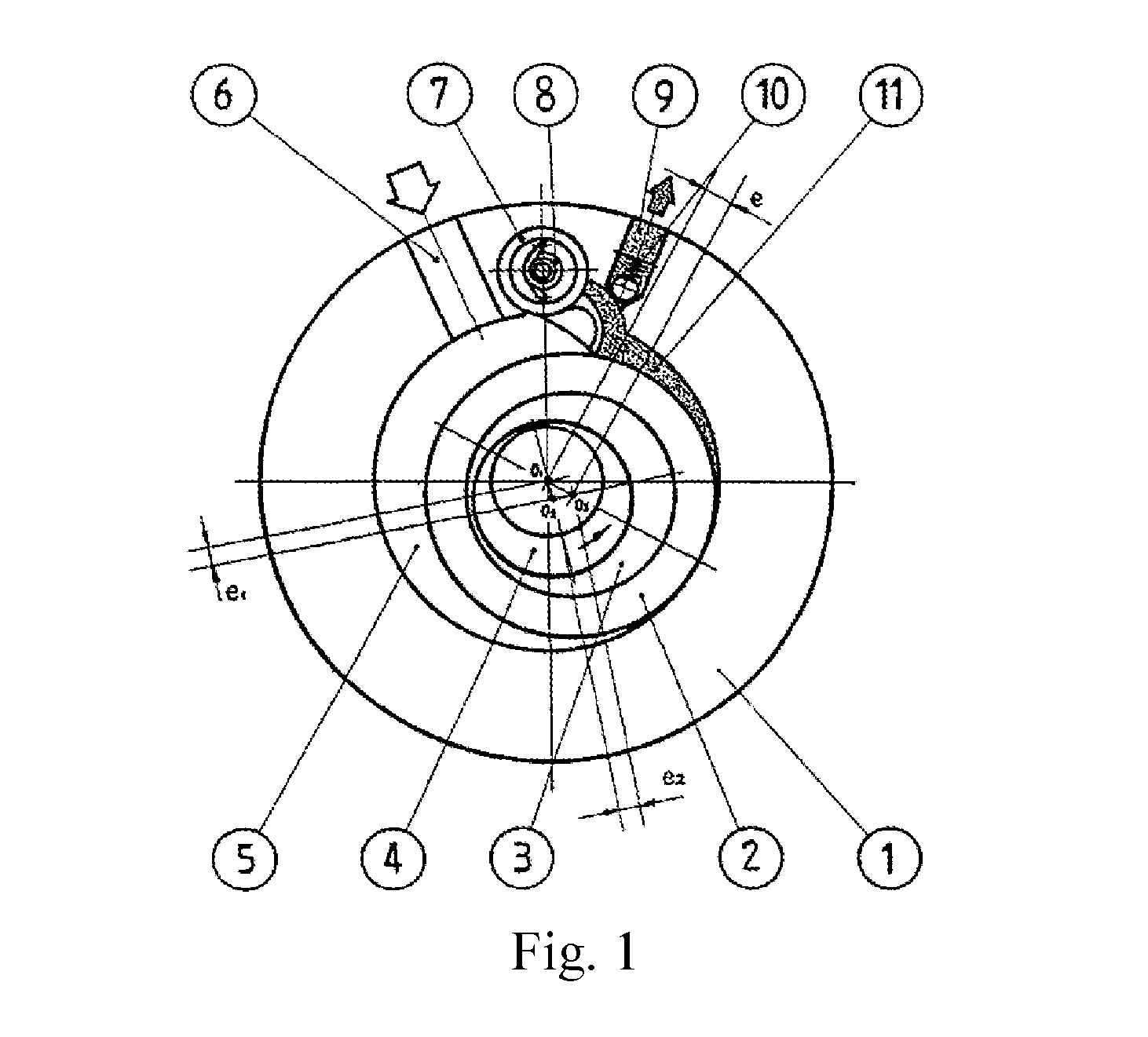 Rotation device and rotor compressor and fluid motor having the same