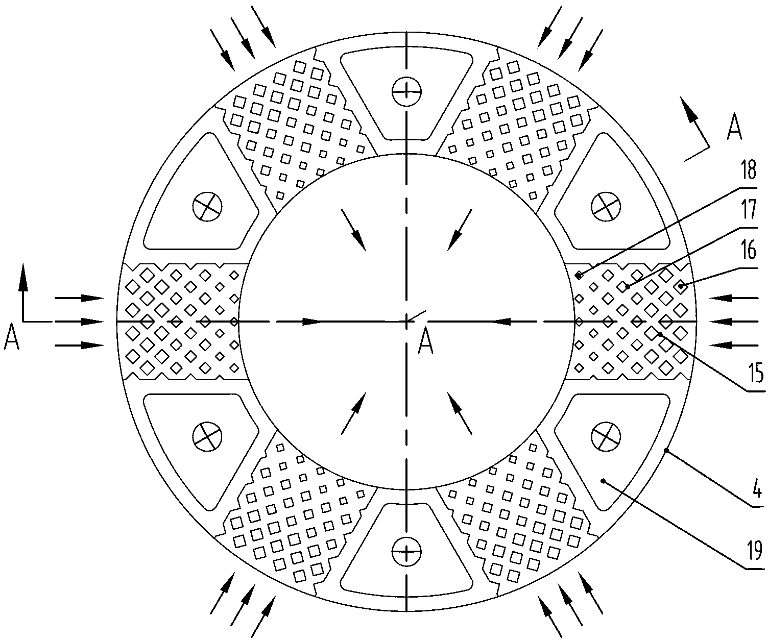 Array flow velocity control valve structure suitable for incompressible fluid