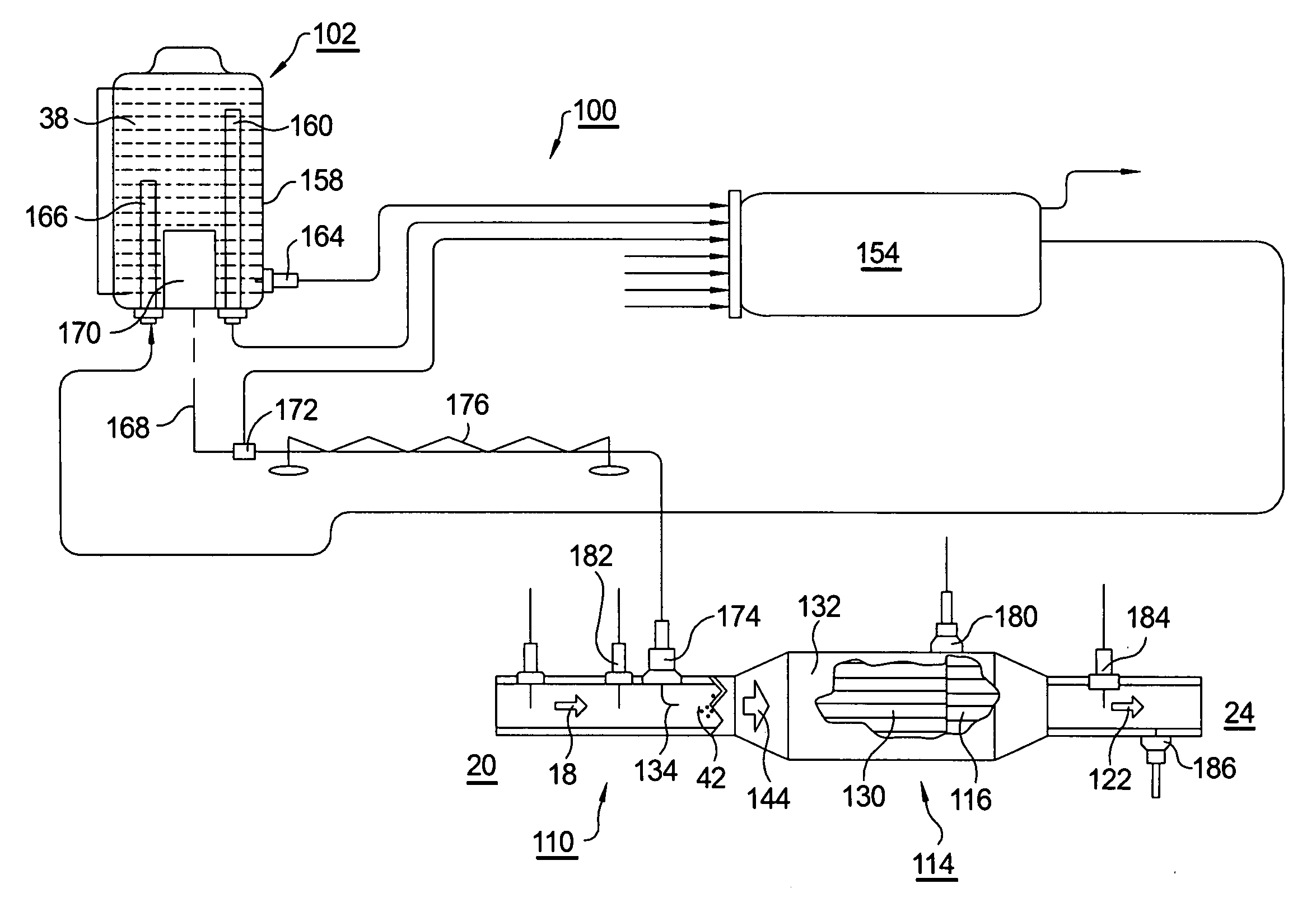 Selective NOx catalytic reduction system including an ammonia sensor