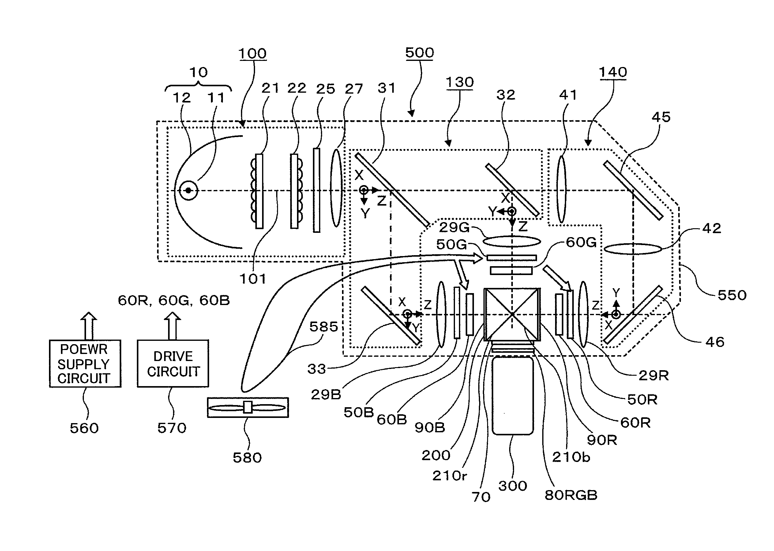 Optical unit and projection-type liquid crystal display device using the same