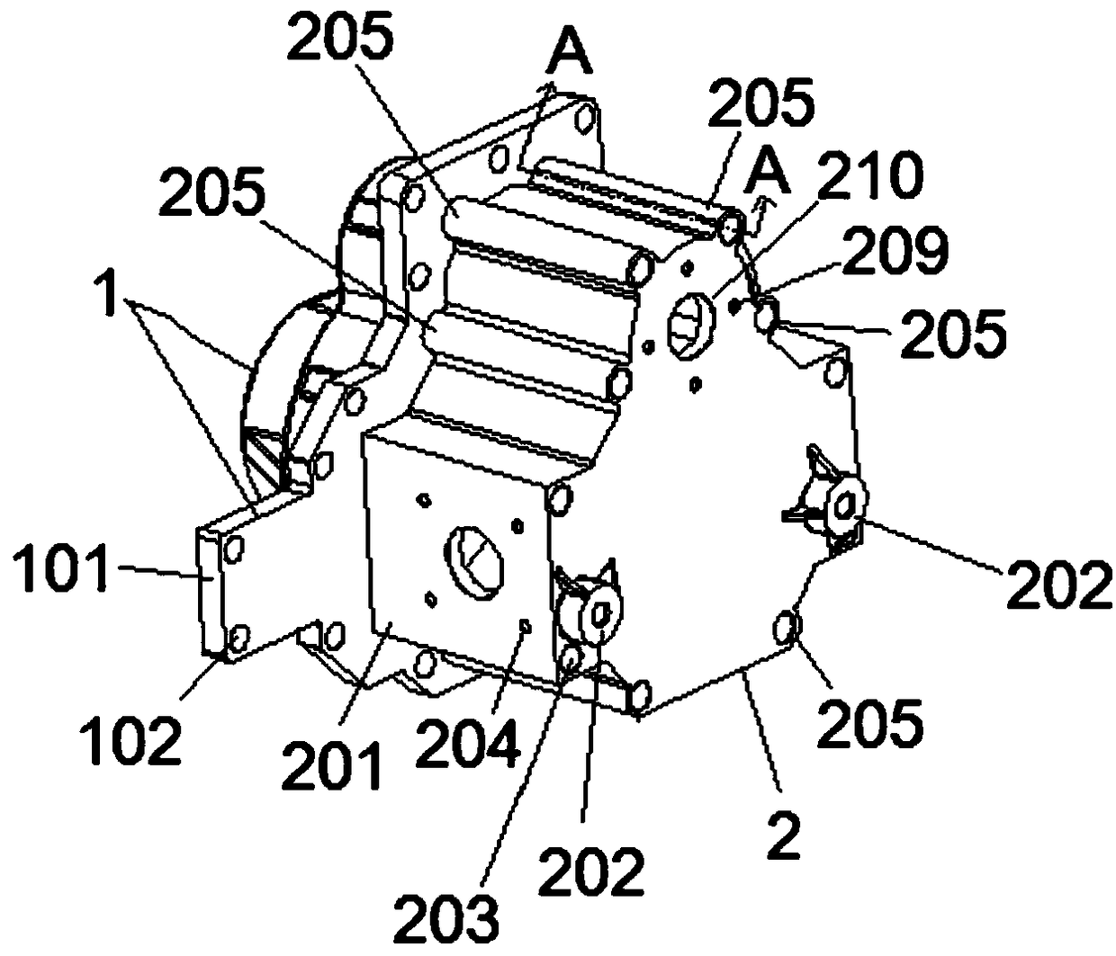 Commercial wheel-edge reducer shell for installation of integrated brake caliper brake disc