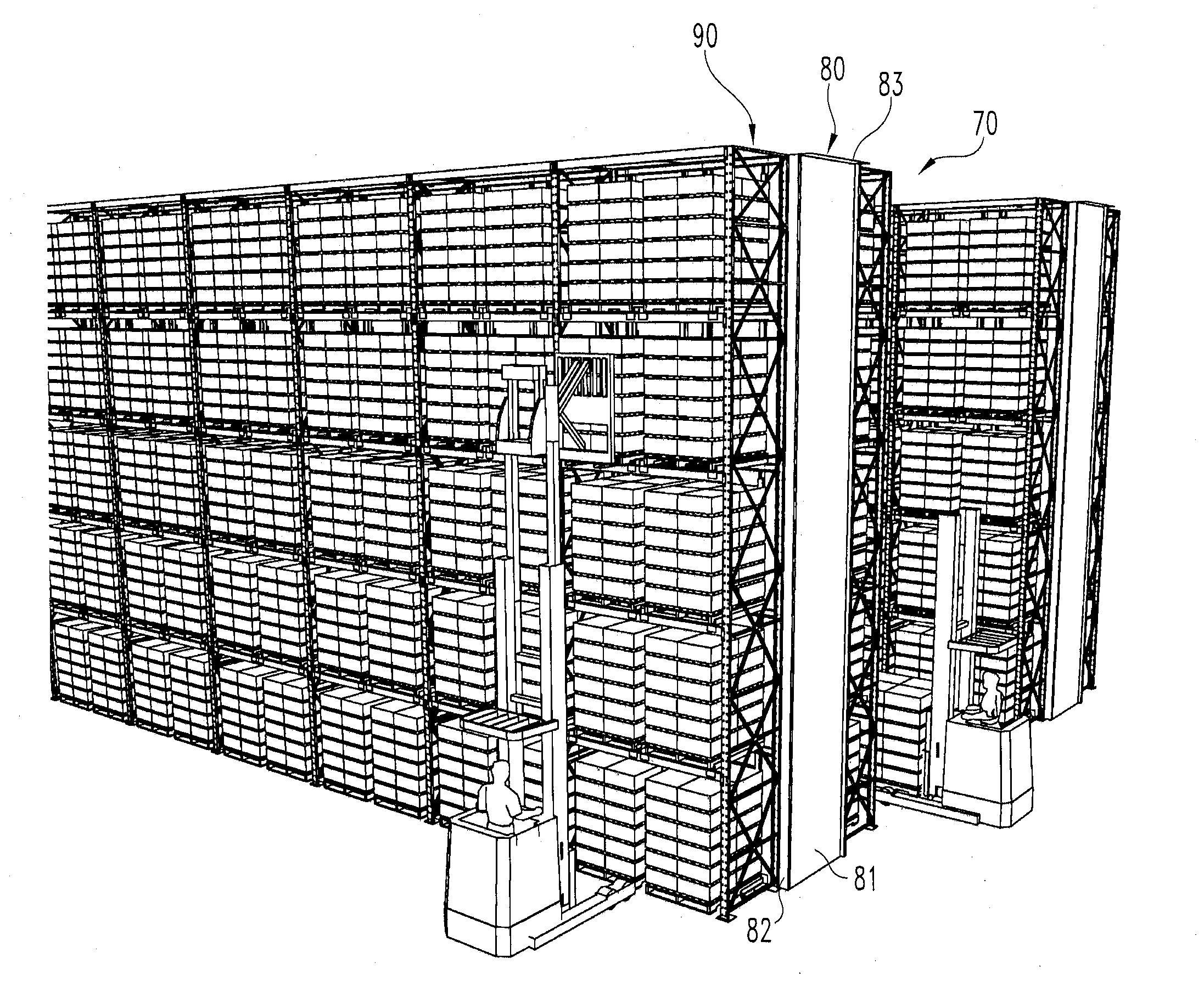 Apparatus for blast freezing palletized product