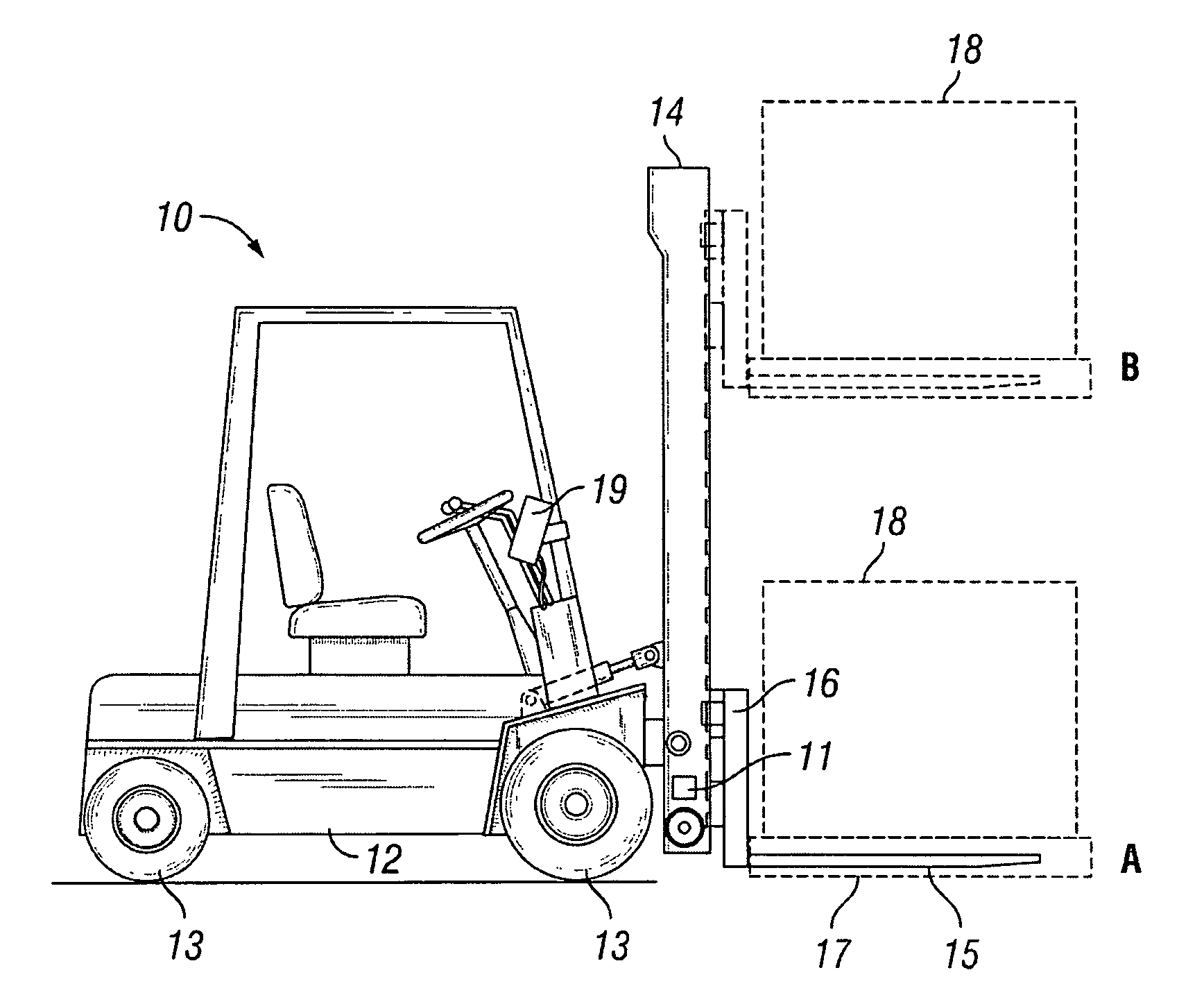 Forklift safety sensor and control system