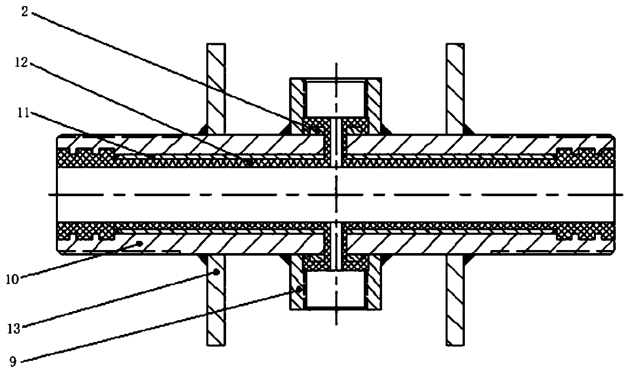 High-pressure electromagnetic flowmeter electrode packaging device