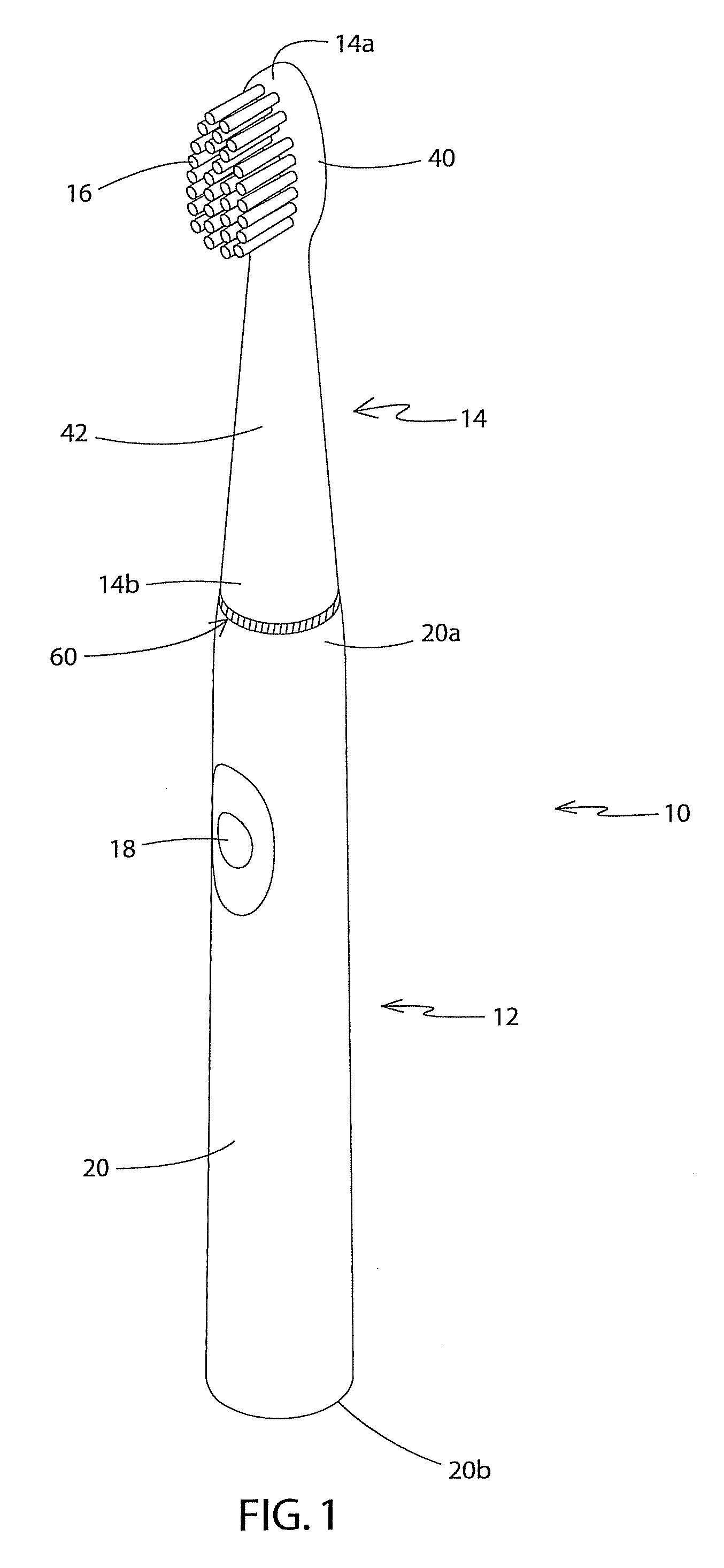 Vibrating toothbrush and a replaceable brush head for use with the same