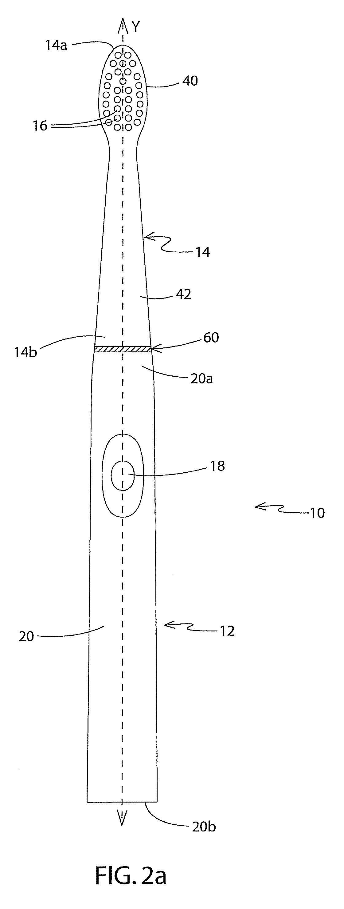 Vibrating toothbrush and a replaceable brush head for use with the same