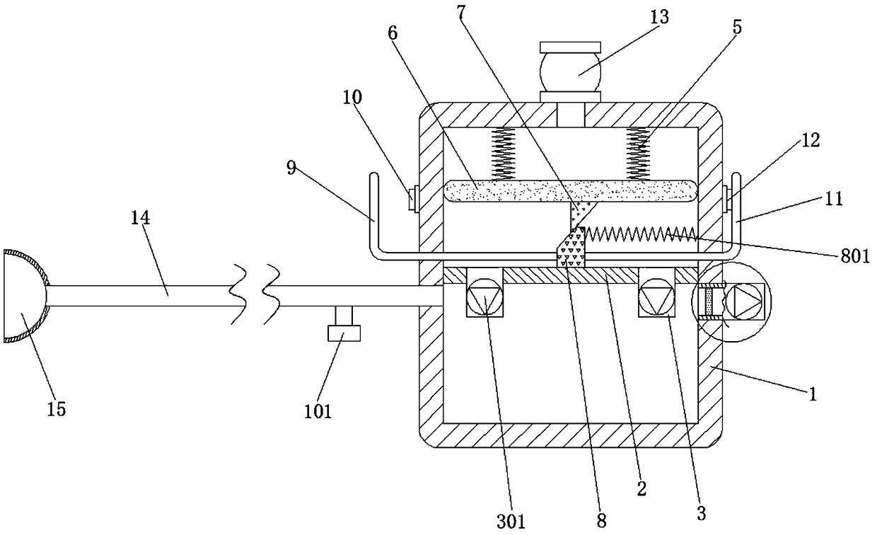 Suction device for abdominal surgery department