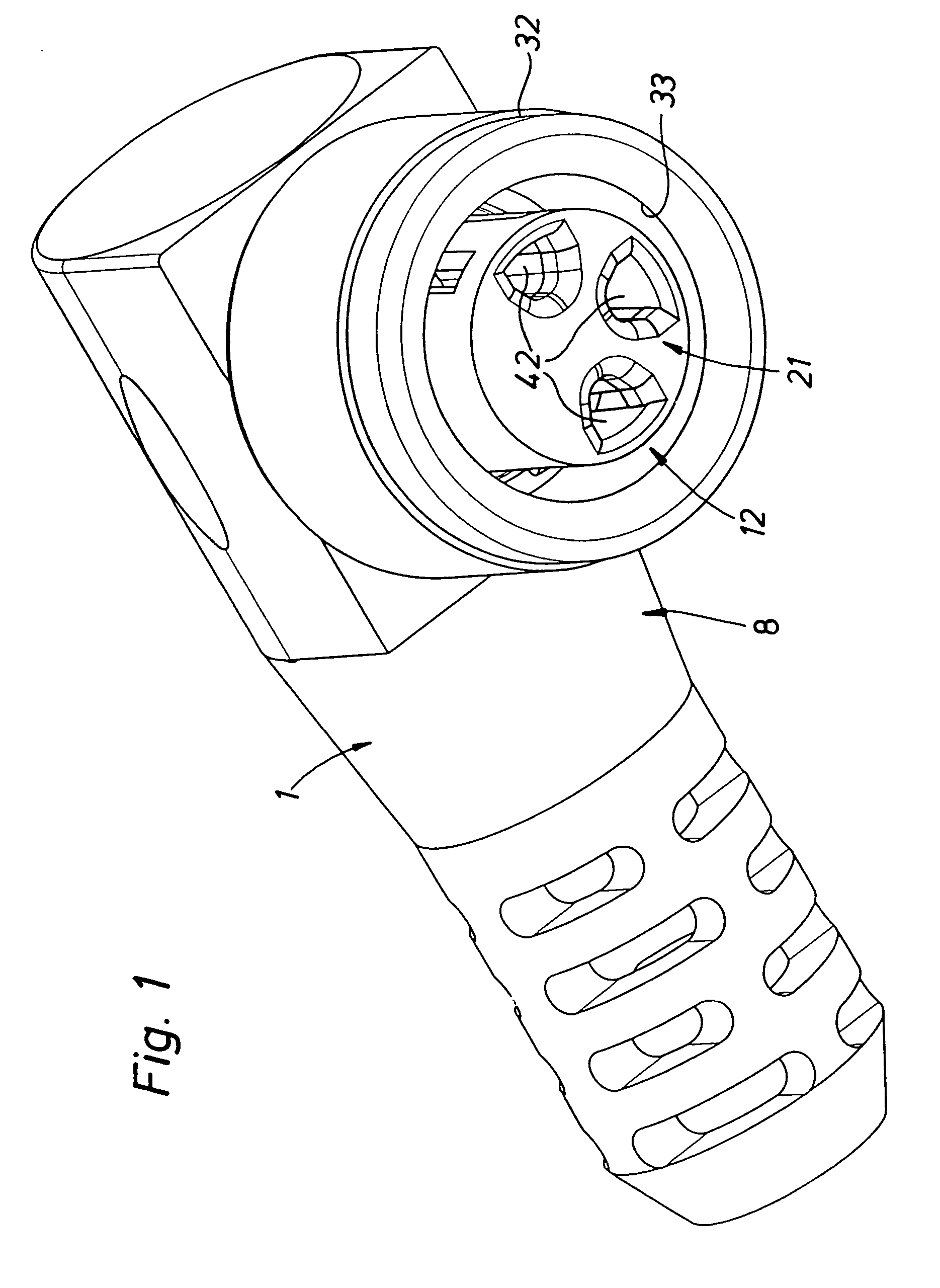 Electromechanical plug device having a rotatable outgoing cable part