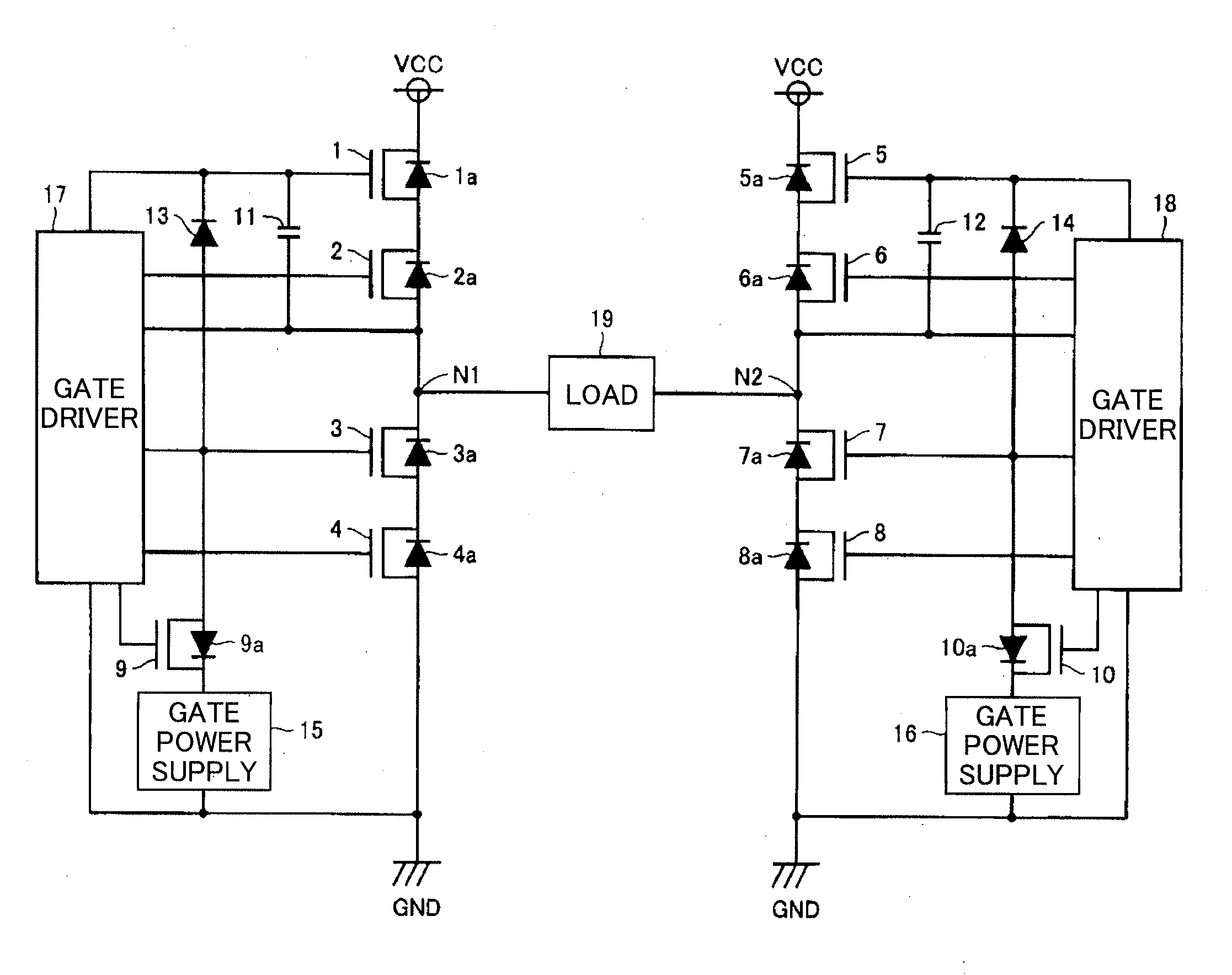 Switching power supply device, and inverter, converter, air conditioner, solar power controller, and automobile employing same