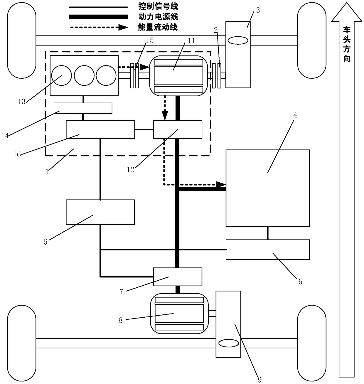 A four-wheel drive system of an incremental electric vehicle and a control method thereof