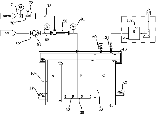 Ozone water flow mixing device