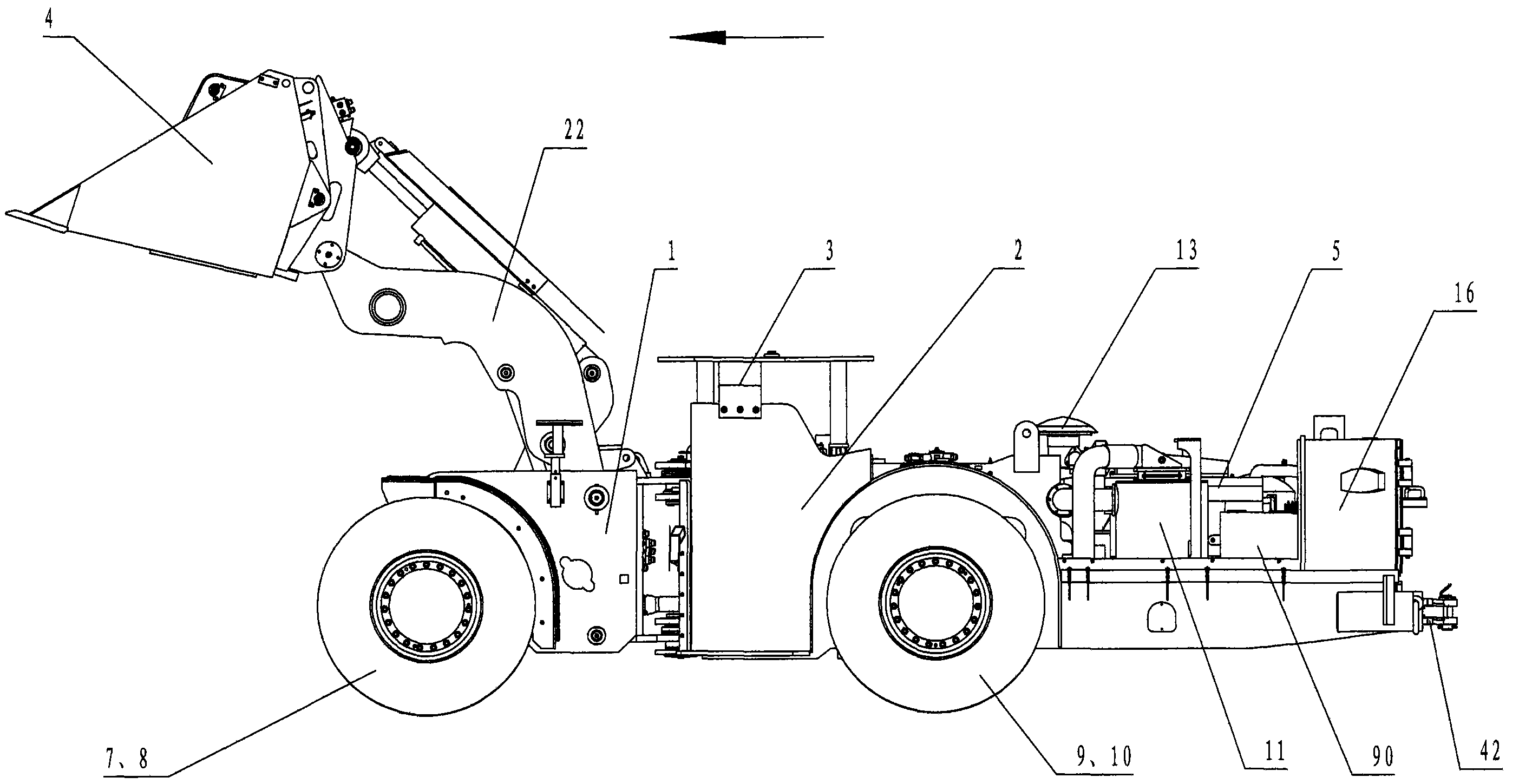 Underground explosion-proof type multifunctional vehicle of coal mines