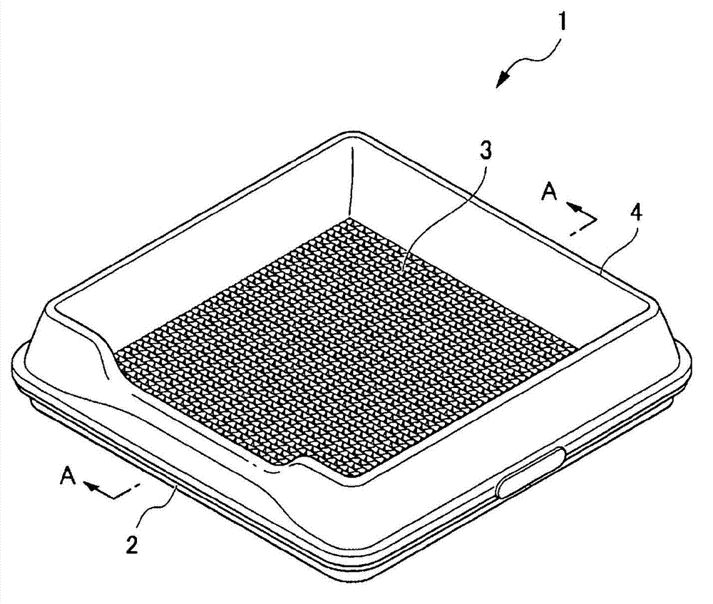 Liquid-permeable panel and system toilet for animals using same