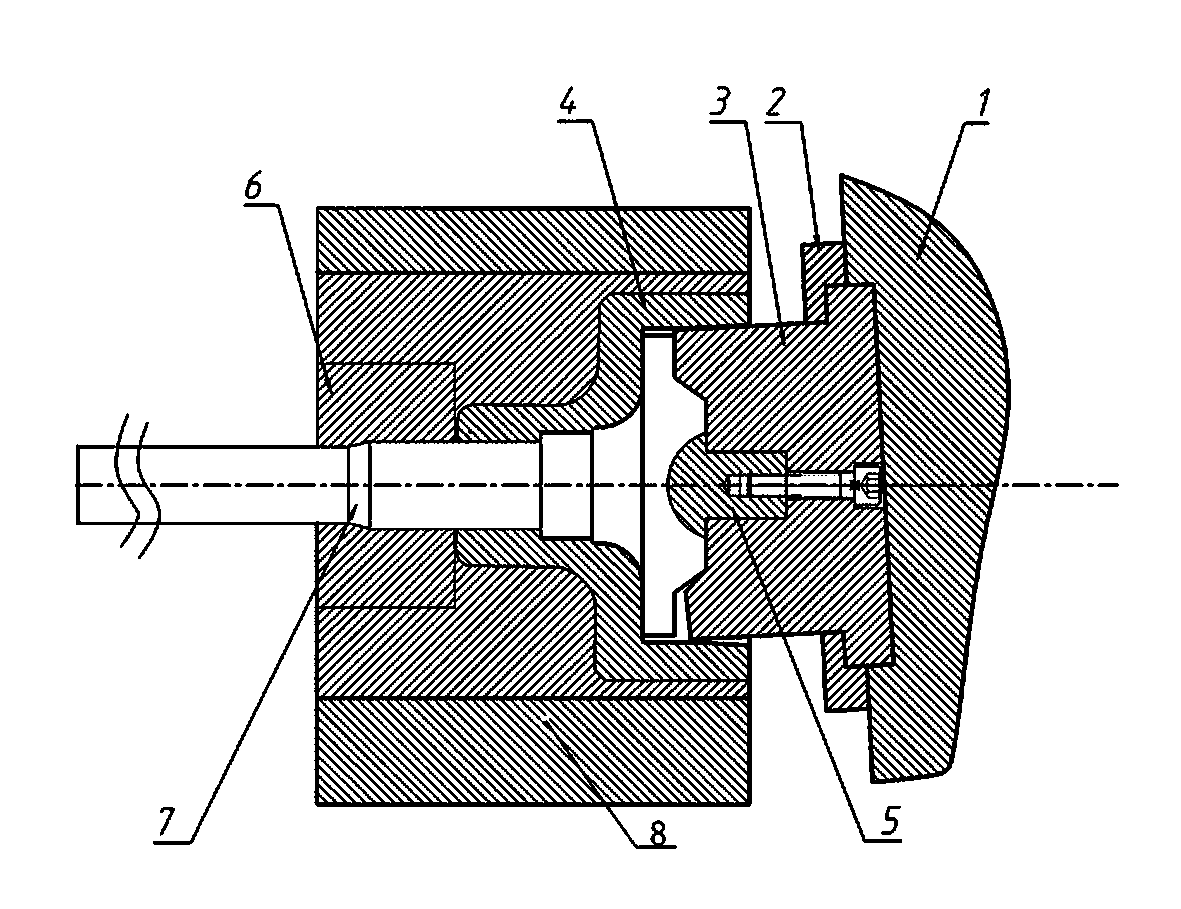 Punching and swing grinding die of half axle with flange disc