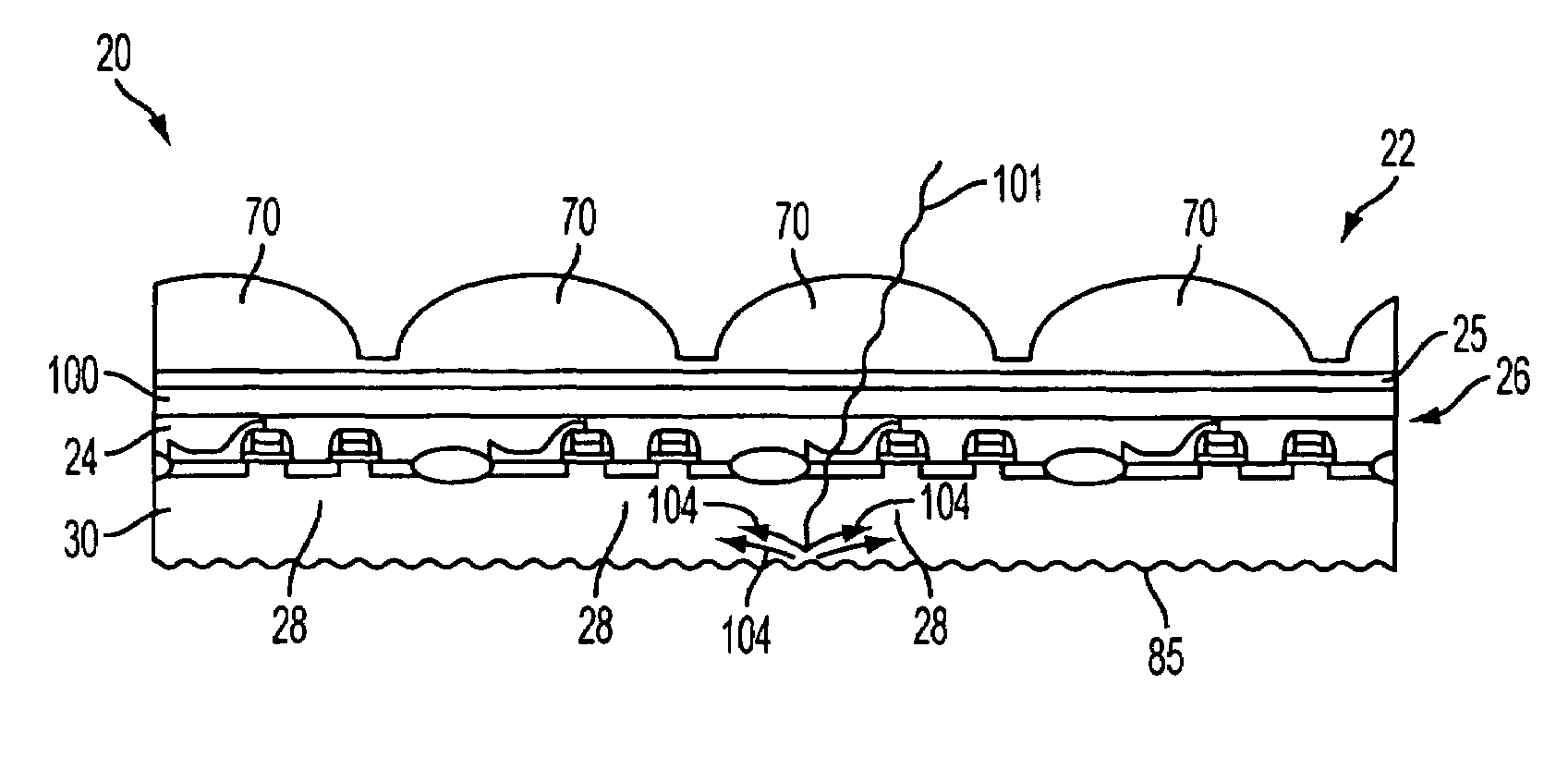 Backside silicon wafer design reducing image artifacts from infrared radiation