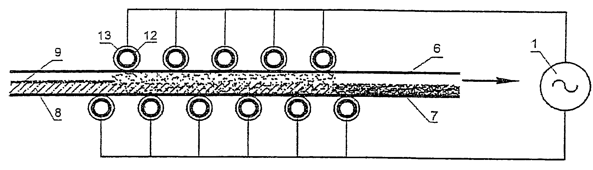 Process for impregnating a fibrous, filamentary and/or porous network with powder using electrodes subjected to an AC electric field